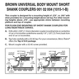 Micro-Trains 001 02 004 - Universal Body Mount Coupler 1015 - Brown - 2 Pairs