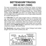 Micro-Trains 003 02 021 - Bettendorf Trucks - with short extension.