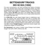 Micro-Trains 003 02 024 - Bettendorf Trucks - with long extension.