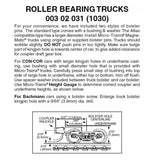 Micro-Trains 003 02 031 - Roller Bearing Truck 1030 - Short Extension - 1 Pair