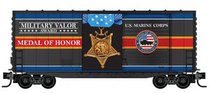 Micro-Trains 101 00 763 - 40' Hy-Cube Box Car - Military Valor Award - US Marine Corps