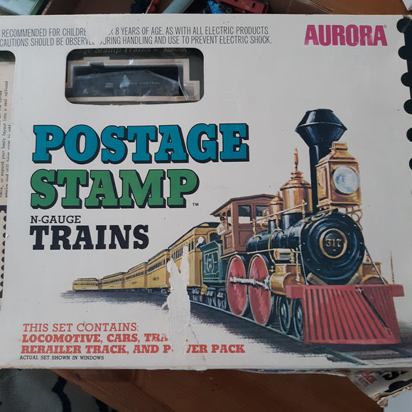 Aurora Postage stamp train set