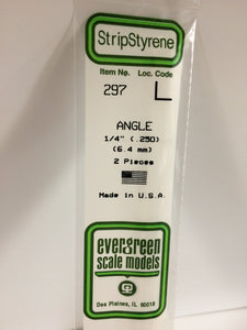 Evergreen 297 - Angle - 1/4"-0.250 / 6.3mm - 2 Pieces