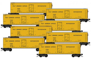 Micro-Trains 993 00 823 - 40' Double Sheathed Wood Reefer - 8 Pack - Fruit Growers Express.