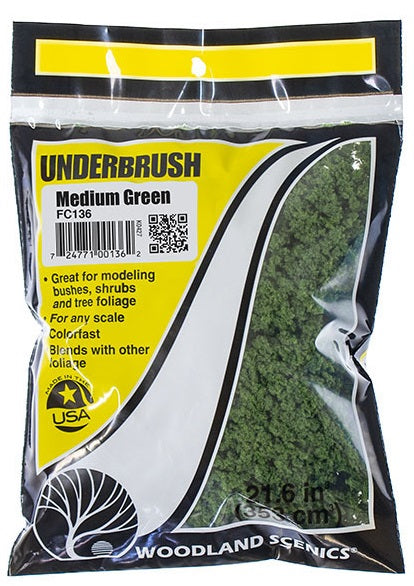 Woodland Scenics FC136 - Underbrush - Medium Green - 21.6 cu in bag