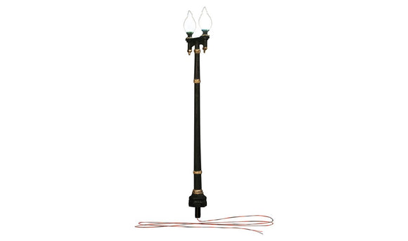 Woodland Scenics JP5640 - Double Lamp Post Street Light - 3 Warm White LED Lights & Linker Plug