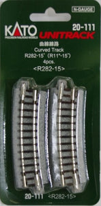 Kato 20-111 - Unitrack - R282-15 Deg Curved Track - 4 Pack