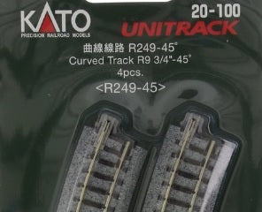 Kato 20-100 - Unitrack - R249-45 DEG Curved Track - 4 Pack