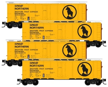 Micro-Trains 993 00 179 - 40' Steel Ice Reefer - Great Northern WFE - 4 Car Runner Pack