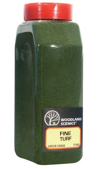 Woodland Scenics T1345 - Fine Turf - Green Grass - 30oz Shaker