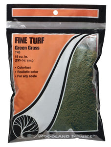 Woodland Scenics T45 - Fine Turf - Green Grass - 21.6 cu in bag