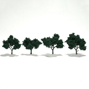 Woodland Scenics TR1505 - 2in - 3in Trees - Dark Green - 4 Pack