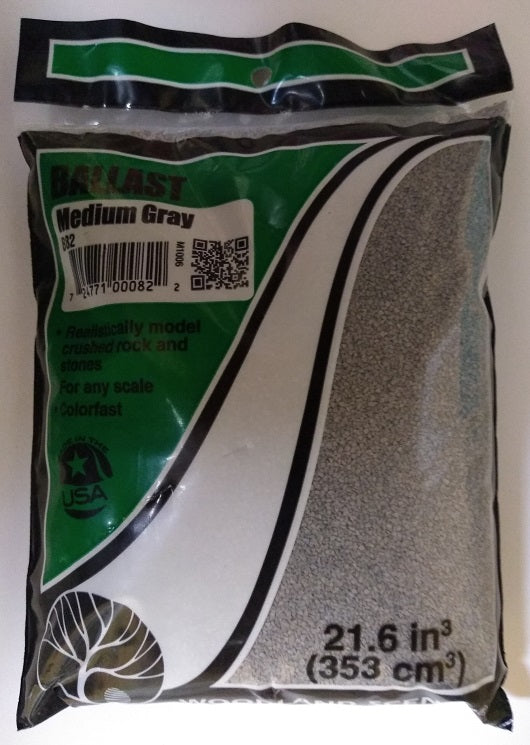 Woodland Scenics B82 - Ballast - Medium Grey - 21.6 cu in